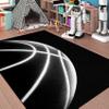 Jiospet Basketball Rug, Black, 5 ft, Rectangular, Indoor, Water-Resistant view 2