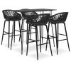 GuyAna 5-Piece Bar Set, Black, Mini Kitchen Dining Table with 5 Chairs view 1