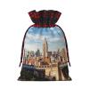 New York City Christmas Burlap Drawstring Gift Bag view 2