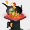 YVYKFZD Portable Outdoor Wood-Burning Camping Stove, Patio Heater, Cooking and Heating Stove, Black, 55 x 55 x 50 cm A view 4