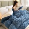 TUCVZVO Winter Quilt, Lamb-Cashmere Style, Blue, 150 x 200 cm, 2 kg view 2