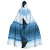 Jadery Blue Fish Halloween Hooded Cape for Adults view 1