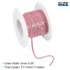 Sourcing Map 1 Roll 5 m x 2 mm Crystal Rhinestone Chain, Silver Rose Pink view 2