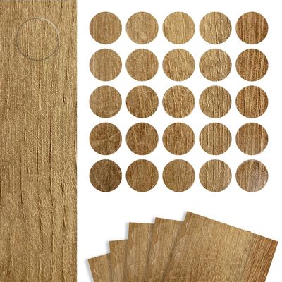 Self-Adhesive Screw Cover Caps, 14 mm, 125 Count, Oak Riva