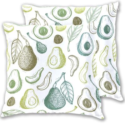 Hass Avocado Tropical Fruit The Office Zipper Pillow Covers, Set of 2, Cotton Vintage Throw Pillow Covers, 20 x 20 in
