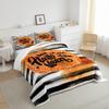 Halloween Pumpkin Comforter Set 155 x 220 cm, Gothic Skull, Bat and Spider Design view 4
