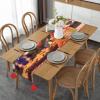Gingerbread Man Candy 60-Inch Table Runner with Tassels, Cotton-Linen Blend view 1