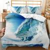 ZZXHG 3-Piece Bedding Set, 200 x 200 cm, Blue Waves Design view 1