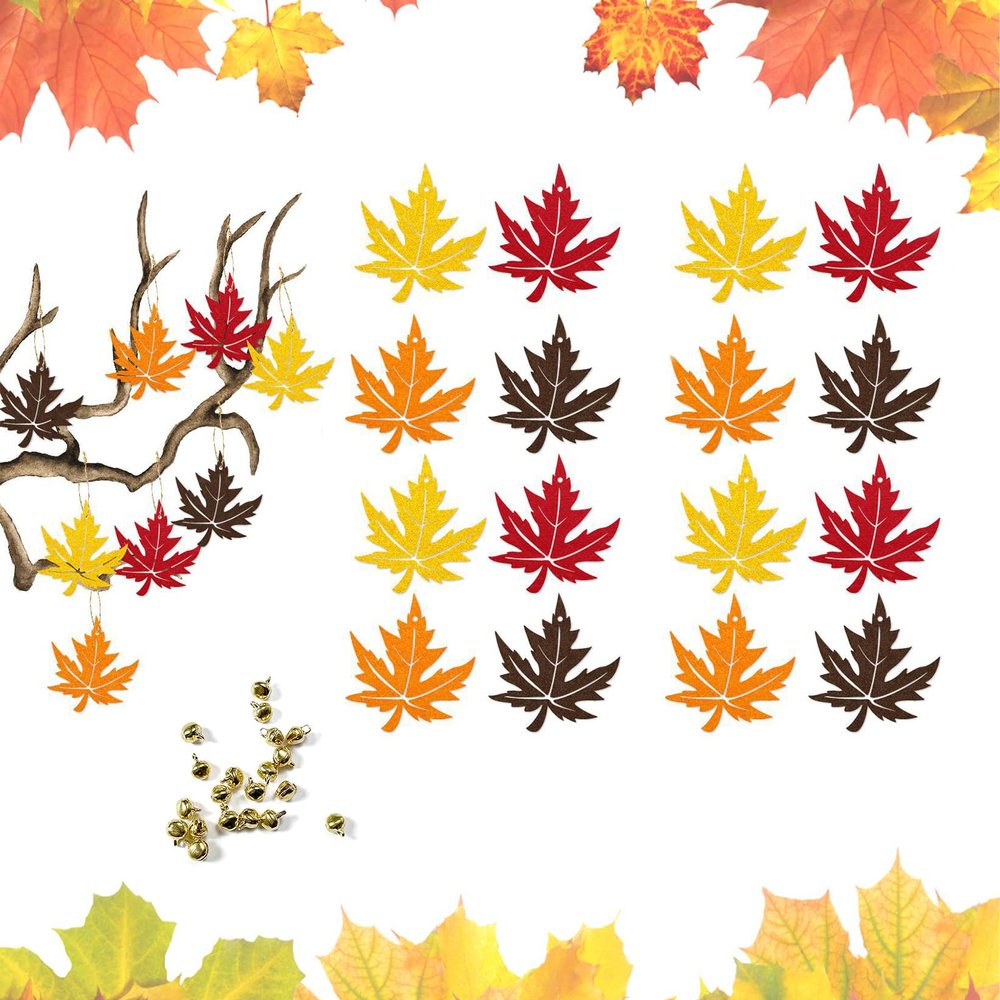 Maple Leaf Ornaments, 16 pcs Wooden Maple Leaf Hangings