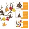 Maple Leaf Ornaments, 16 pcs Wooden Maple Leaf Hangings view 3