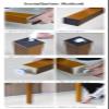 Indoor Room Divider Post, Floor-to-Ceiling Wooden Slat Partition view 4