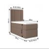 Best MINI Single Box Spring Bed with Bonell Mattress and Storage (Brown – Itaka 20, 100x200 cm) view 3