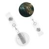 Gold Plant Leaves Retractable Badge Holder with Key Ring view 3