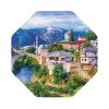 Old Europe Bridge Print Drink Coasters, 4-Piece PU Leather Set view 1