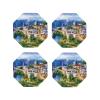 Old Europe Bridge Print Drink Coasters, 4-Piece PU Leather Set view 2