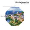 Old Europe Bridge Print Drink Coasters, 4-Piece PU Leather Set view 3