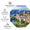 Old Europe Bridge Print Drink Coasters, 4-Piece PU Leather Set view 4