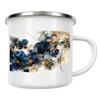 artboxONE Navy and Gold Botanicals K by Riley B Enamel Mug - Floral Enamel Cup view 1