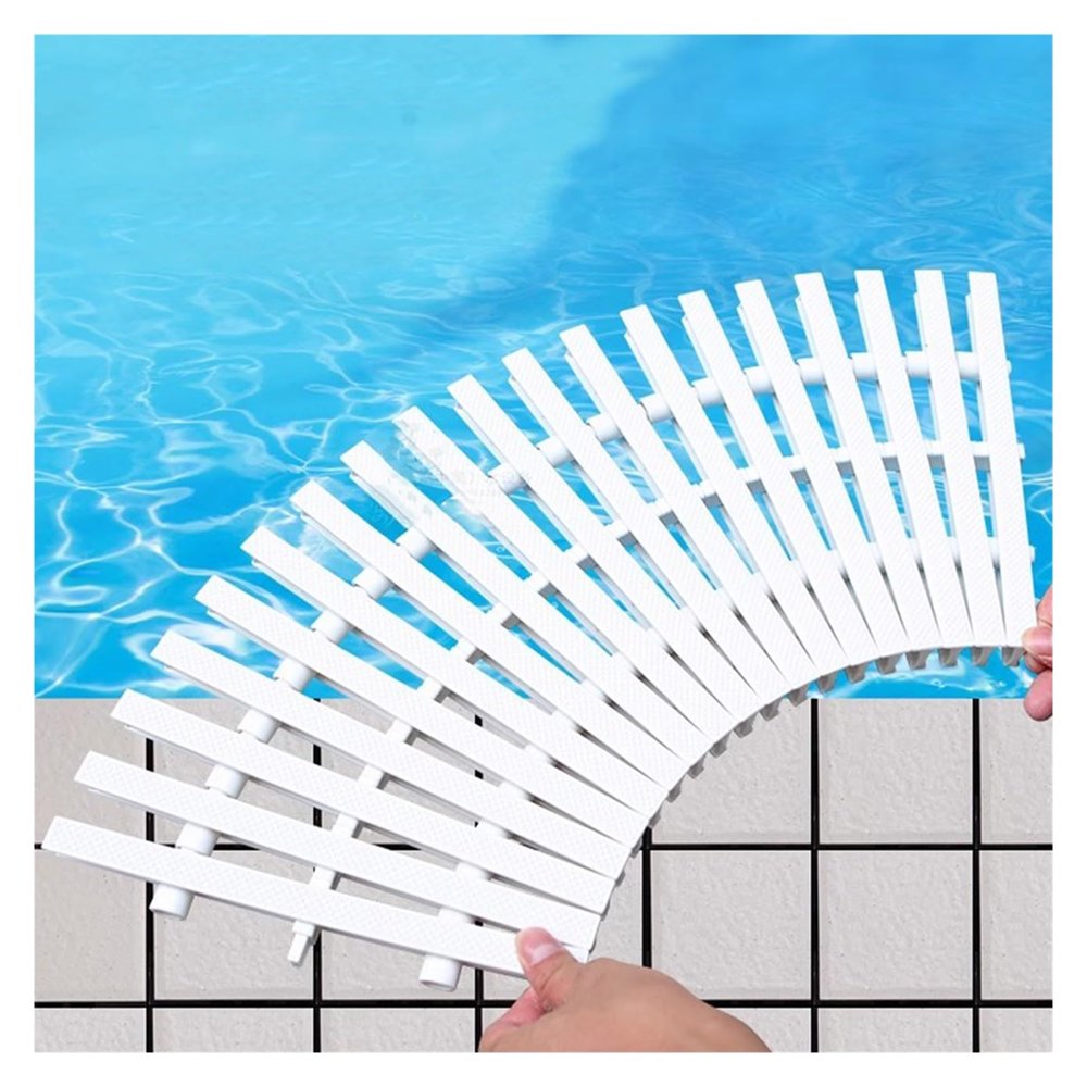 Swimming Pool Drainage Overflow Grate, Non-Slip ABS Drain Cover, 25 x 100 cm