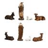 DRW Nativity Scene, 11 Pieces, Classic Set and Stable with Kings, Angel, Shepherd and Animals, Resin, Hand-Painted, 24 cm High, Alto view 4