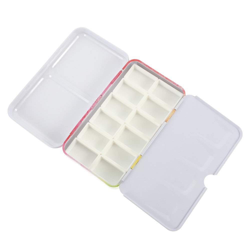 Empty Watercolor Tin Palette with Lid for Students and Beginners
