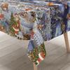 KEVKUS K25C Christmas Winter Village Oilcloth Tablecloth, Oval 140 x 320 cm, Raw Cut Edge view 1