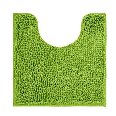 Reyox Chenille U-Shaped Toilet Mat with Cutout, Non-Slip, Washable, Lemon Green
