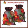 Hummingbird Red Hibiscus Christmas Drawstring Gift Bags view 3