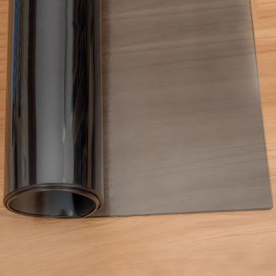 Transparent Table Cover, 1.5 mm Thick, Matte Black One-Sided Protector