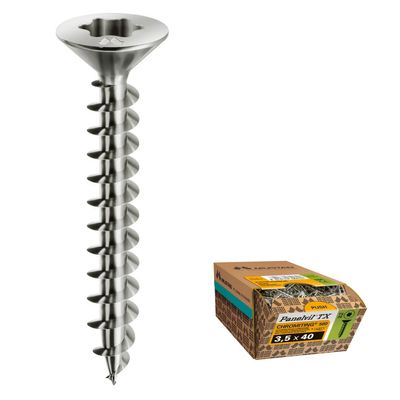 Evotrade Panelvit TX Torx Wood Screws, Self-Tapping, No Predrilling, Lubricated, Corrosion-Resistant, Free T20 Bit per Pack