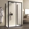 AGATA Three-Sided Shower Enclosure, Black Profiles, Sliding Door, H195, 6 mm, 75x100x75 view 1