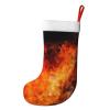VTCTOASY Christmas Stockings with Roaring Flame Design, Large Fireplace Hanging Decoration view 2