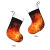 VTCTOASY Christmas Stockings with Roaring Flame Design, Large Fireplace Hanging Decoration view 3