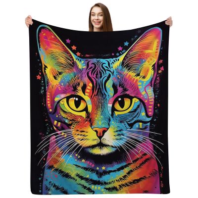 ALIFAFA Cat Blanket for Cat Lovers, Cute Plush Throw Blanket, Super Soft