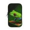 OUSIKA Red-Eyed Tree Frog Print Water Bottle Pouch, Tumbler Pouch with Zipper and Belt Bag, Black, M view 2