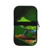 OUSIKA Red-Eyed Tree Frog Print Water Bottle Pouch, Tumbler Pouch with Zipper and Belt Bag, Black, M view 3