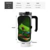 OUSIKA Red-Eyed Tree Frog Print Water Bottle Pouch, Tumbler Pouch with Zipper and Belt Bag, Black, M view 4
