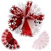 HOVUK Hanging Christmas Decorations, Wall Decor, Foil Garland, Bells, Balls and Snowflakes, Red/White, 30 cm Ball view 1