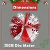HOVUK Hanging Christmas Decorations, Wall Decor, Foil Garland, Bells, Balls and Snowflakes, Red/White, 30 cm Ball view 2