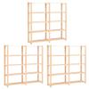 Homgoday 5-Tier Storage Shelving Unit, 3 Pieces, 170 x 38 x 170 cm, Solid Pine, 500 kg view 1