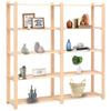 Homgoday 5-Tier Storage Shelving Unit, 3 Pieces, 170 x 38 x 170 cm, Solid Pine, 500 kg view 2