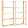 Homgoday 5-Tier Storage Shelving Unit, 3 Pieces, 170 x 38 x 170 cm, Solid Pine, 500 kg view 3