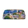 AdaNti Old Europe Bridge Print Pencil Bag, Waterproof Zipper Case, Gold view 1