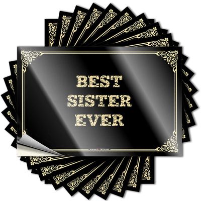 Best Sister Ever Car Sticker, 12 x 18 cm, Color
