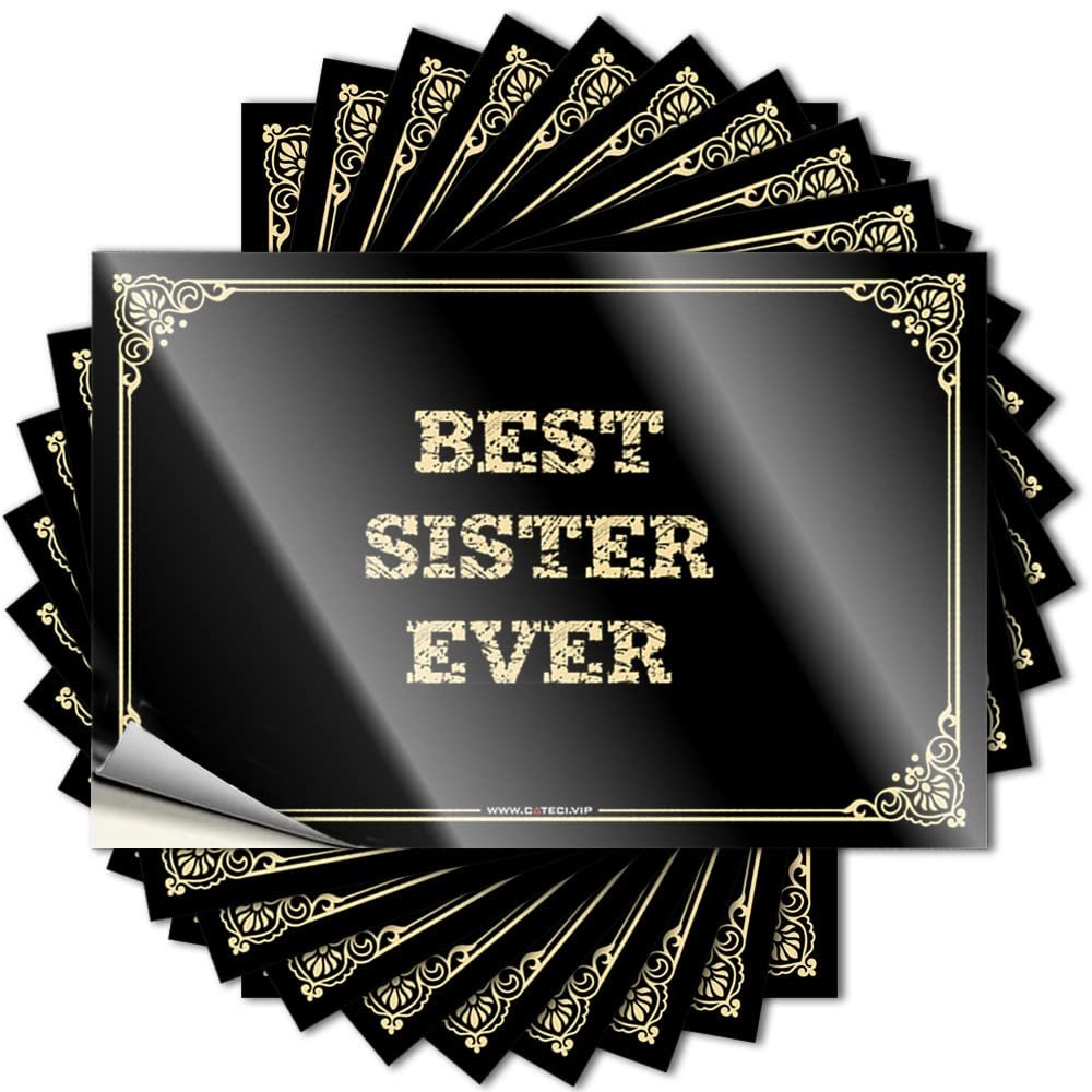Best Sister Ever Car Sticker, 12 x 18 cm, Color