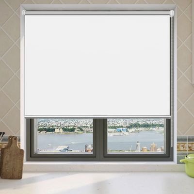 Double Roller Blind, No-Drill Clamp Fit, 115 x 230 cm, Blackout, White