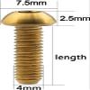 Bike Stem Bolts, Titanium Alloy M4 Half-Round-Head Screws, Gold, M4 x 15 mm, 8 pcs (Color: Titanium, Size: M4 x 20 mm, 4 pcs) view 3