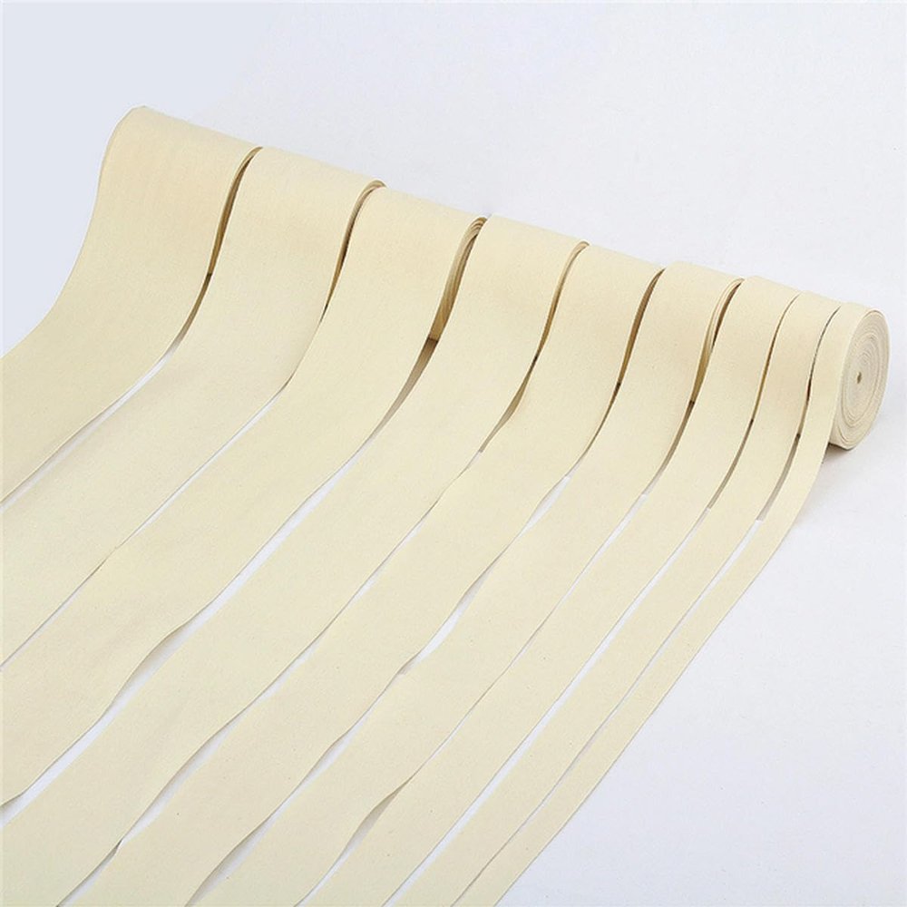 3/10/15/20/25/40/50 mm, 5-Yard Cotton Ribbon for Christmas Decorations, DIY Sewing, Cream, 25 mm x 5 Yards