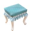 Green Jacquard Vanity Stool Cover with Skirt, 35 x 45 cm view 1