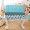 Green Jacquard Vanity Stool Cover with Skirt, 35 x 45 cm view 2